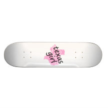 Texas Girl with Scribbled Texas Map Skate Board Decks