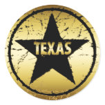 TEXAS GRUNGE STYLE STAR ROUND STICKERS