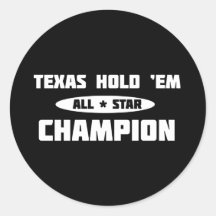 Texas Hold 'Em Champion Round Sticker