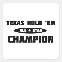 Texas Hold 'Em Champion Stickers