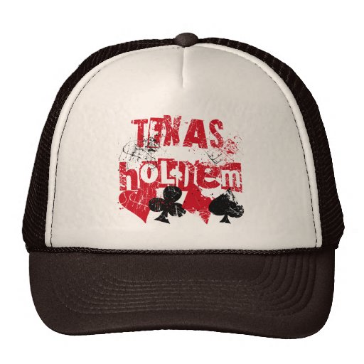TEXAS HOLD'EM - DISTRESSED AND PAINT SPLATTER HAT