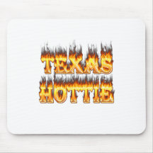 Texas hottie fire and flames mousepads