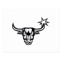 Texas Longhorn Bull Retro Post Card