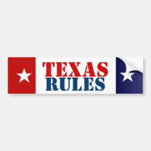 TEXAS RULES BUMPER STICKERS