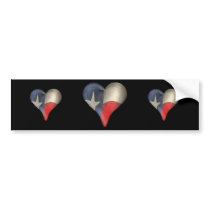 Texas State Flag In A Heart Bumper Stickers