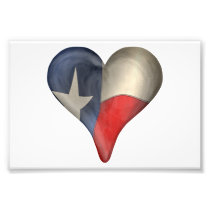 Texas State Flag In A Heart Art Photo