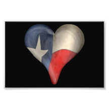 Texas State Flag In A Heart Art Photo