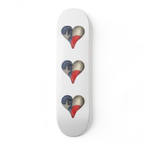 Texas State Flag In A Heart Skate Board Decks