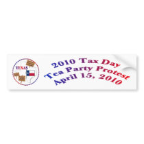 Texas Tax Day Tea Party Protest Bumper Stickers