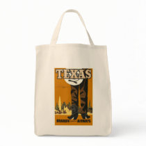 Texas - Vintage Travel Poster Art Canvas Bags
