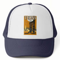 Texas - Vintage Travel Poster Art Mesh Hats