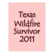 Texas Wildfire Survivor 2011 Red Post Cards