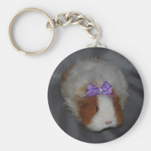 Texel Guinea Pig with bow Key Chain
