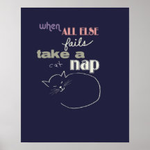 text design poster with whimsical cat quotation