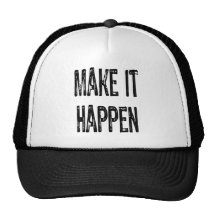 Text- Make It happen-Black Mesh Hat