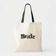 Texte noir de jeune mariée sac en toile