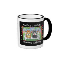 Texting Tabbies Cats Bud & Tony Mug Black