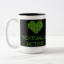 TEXTUALLY ACTIVE COFFEE MUGS