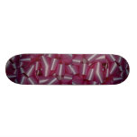 Texture of many fuchsia-coloured ribbons and bows skate decks