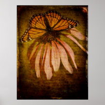 Textured Butterfly Poster