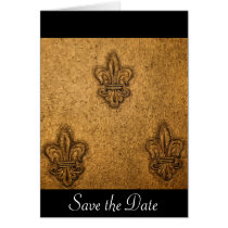 Textured Classic Fleur-de-Lis Design Greeting Card