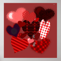 Textured Heart Collage Print