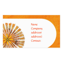 textured orange flower business card