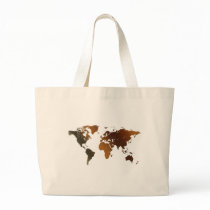 Textured Rustic WORLD MAP Tote Bag