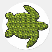 Textured Turtle Round Stickers