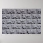 Textured white brick wall print