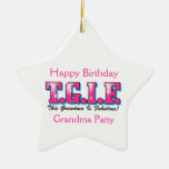 TGIF Fabulous Grandma Personalized Ornament