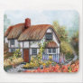 Thached Vintage Country Cottage Painting Mouse Pads