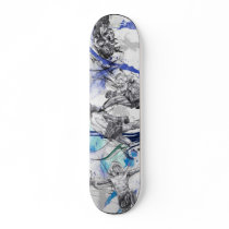 Thai Boxing Blue smoke design Skate Deck