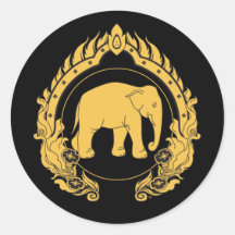 Thai Elephant Round Sticker