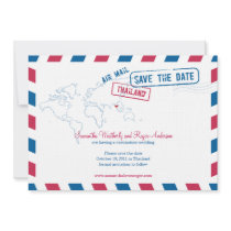 Thailand Air Mail Wedding Save The Date Personalized Announcement