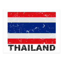 Thailand Vintage Flag Postcard