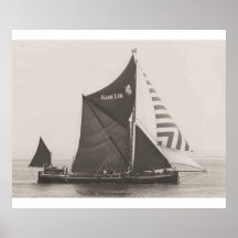 Thames Barge Race 1975,  Striped jib Posters
