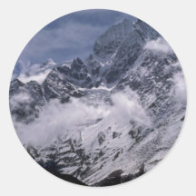 Thamserku mountain, Nepal Round Stickers