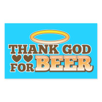 THANK GOD FOR BEER design from The Beer Shop Rectangle Sticker