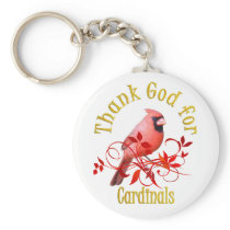 Thank God for Cardinals Keychain