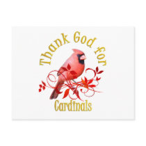 Thank God for Cardinals Postcard