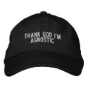 thank god i'm agnostic embroidered hats