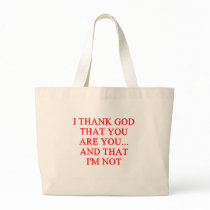 thank god insult tote bags