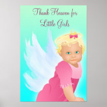 Thank Heaven for Little Girls Baby Shower Banner Poster