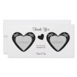 Thank You - 2 Photos - Black Hearts on White photo cards