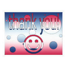 Thank You! America Flag Colours Pop Art Gallery Wrap Canvas