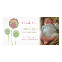 Thank You Baby Boy or Girl Photo Card Template