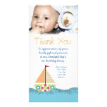 Thank You Baby Boy's 1st Birthday Party Photocard Custom Photo Card