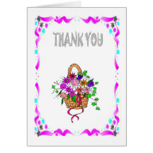 Thank you - Basket of flowers Greeting Card