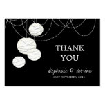 Thank You Black & White Round Lanterns Cards Business Card Templates